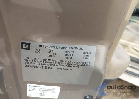 2007 Pontiac Grand Prix from USA, damaged, VIN 2G2WP552271123380